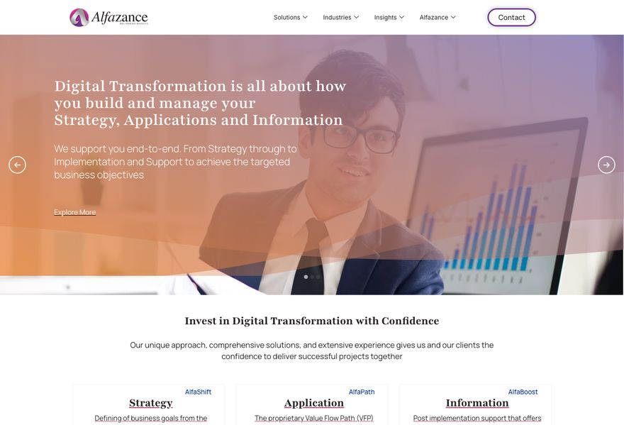 Alfazance Consulting website
