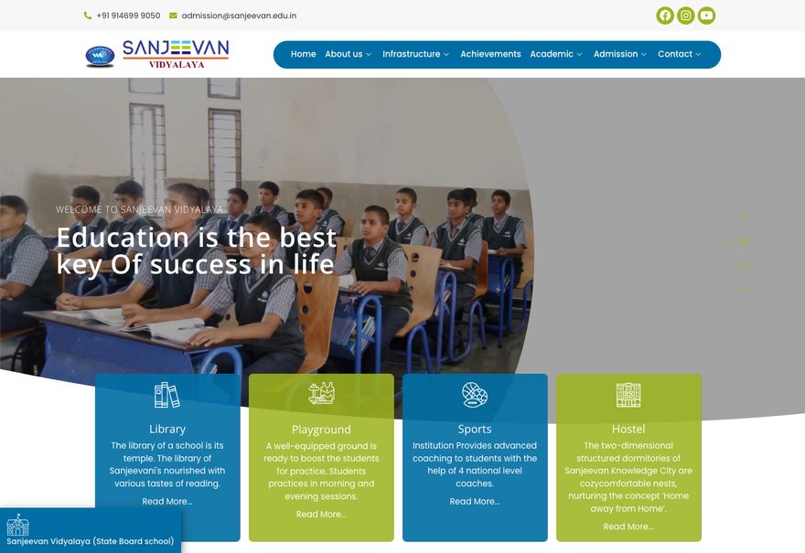 Sanjeevan Vidyalaya website